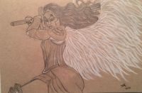 Beautiful Angel with sword (Seraphim)